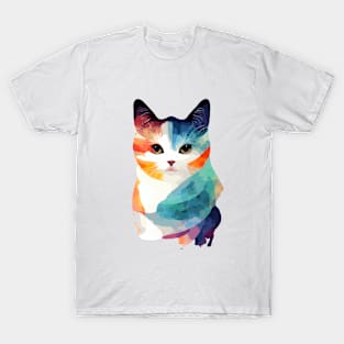 Cat Wild Nature Animal Colors Art Paint T-Shirt